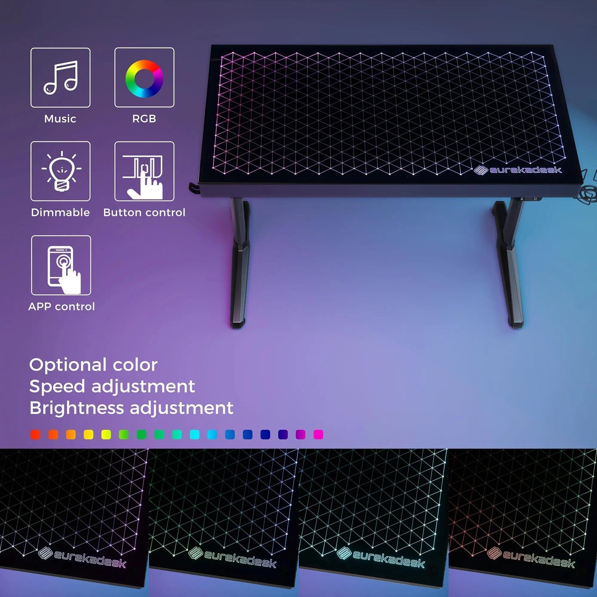 Eureka Ergonomic LED Glass Desktop Gaming Desk