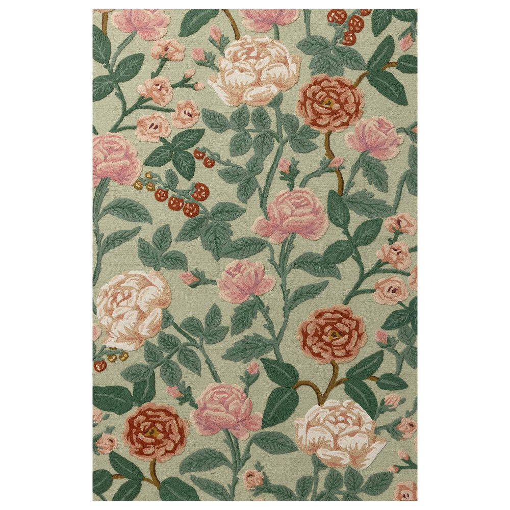 Rifle Paper Co. x Loloi Highgrove Mint 7"9" x 9"9" Area Rug, , large