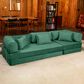 Jaxx Unsofa Stationary Sofa in Peacock Green Velvet, , large