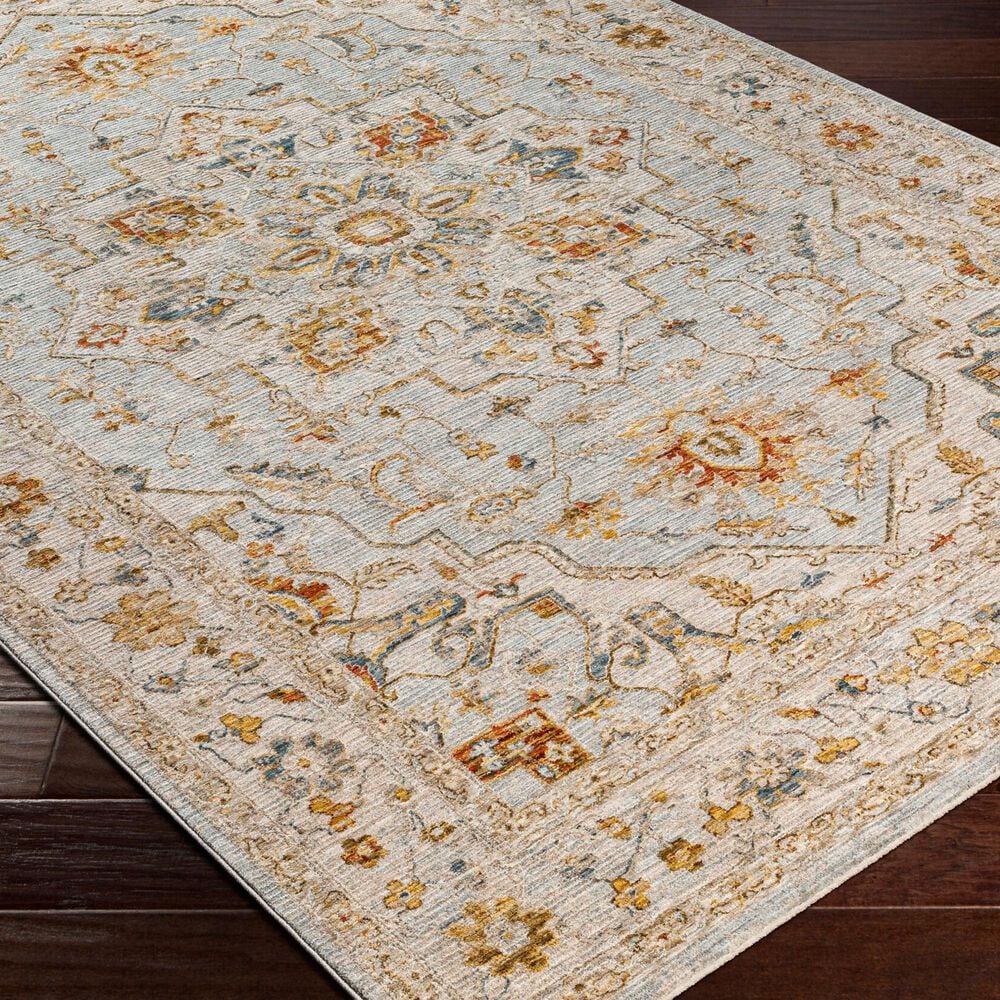 Surya Reina Light Gray, Cream, Denim, Mustard, Rust, Olive and Light Brown 6&#39;7&quot; x 9&#39;6&quot; Area Rug, , large
