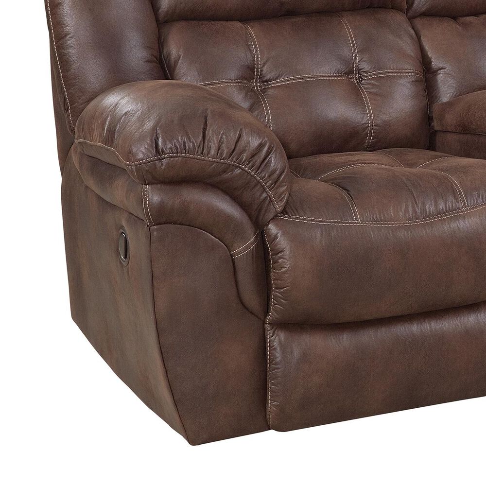 HomeStretch Reclining Console Loveseat in Chocolate, , large