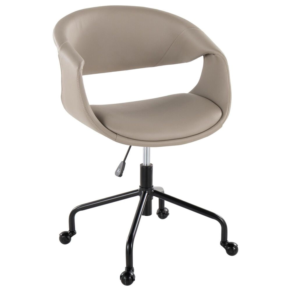 Lumisource Curvo Task Chair with Light Grey Cushion in Black, , large