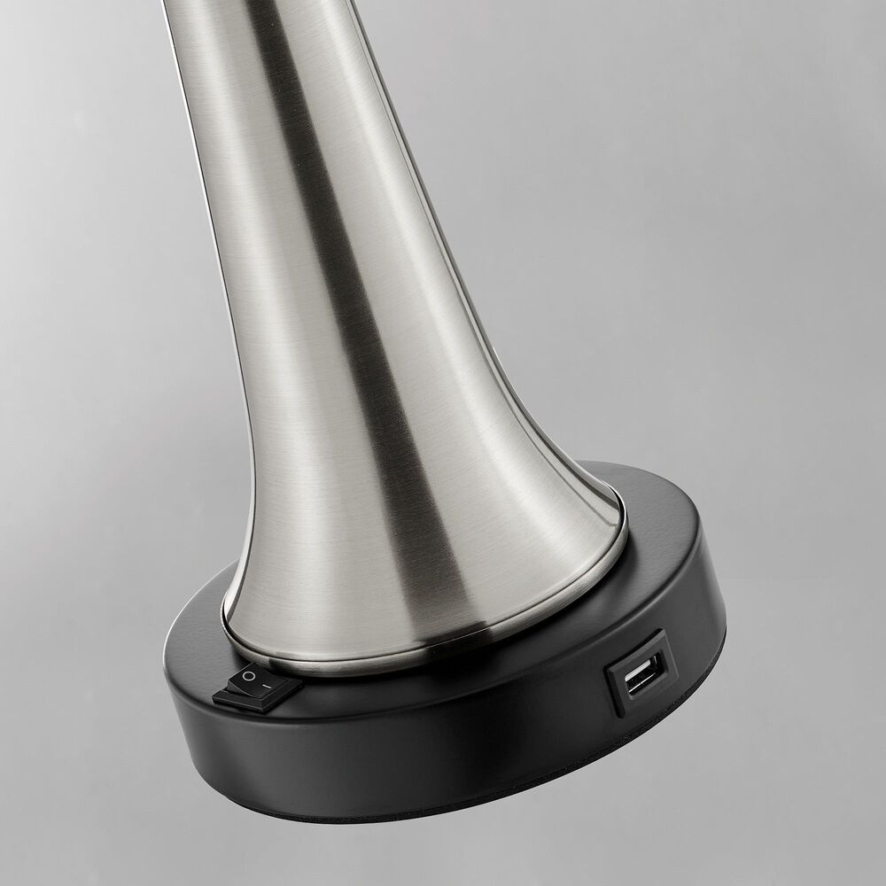 Lite Source Gavino 2-Piece Table Lamp in Brushed Nickel and Black, , large