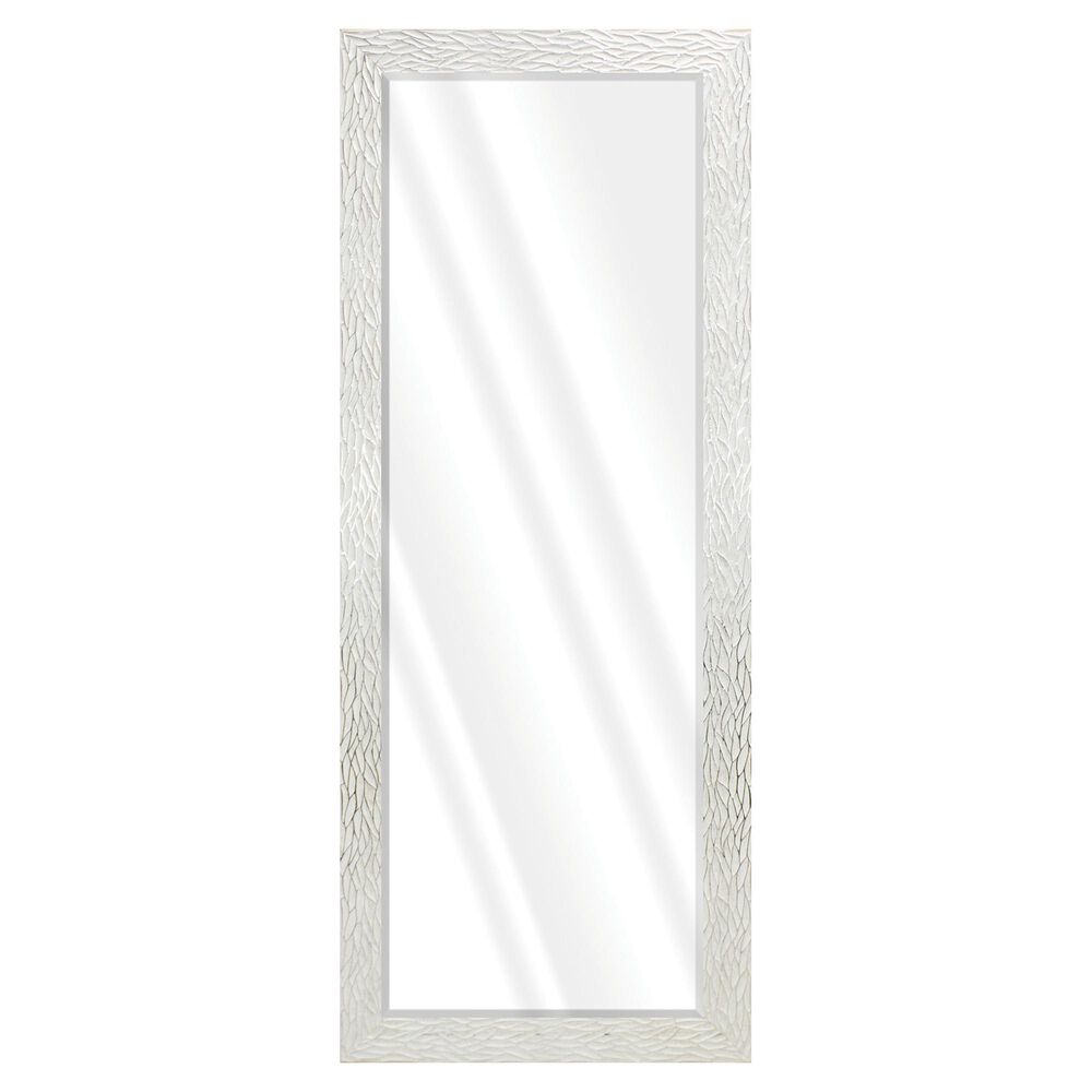 BP Industries Birdie Narrow Leaner Mirror in White with Silver, , large