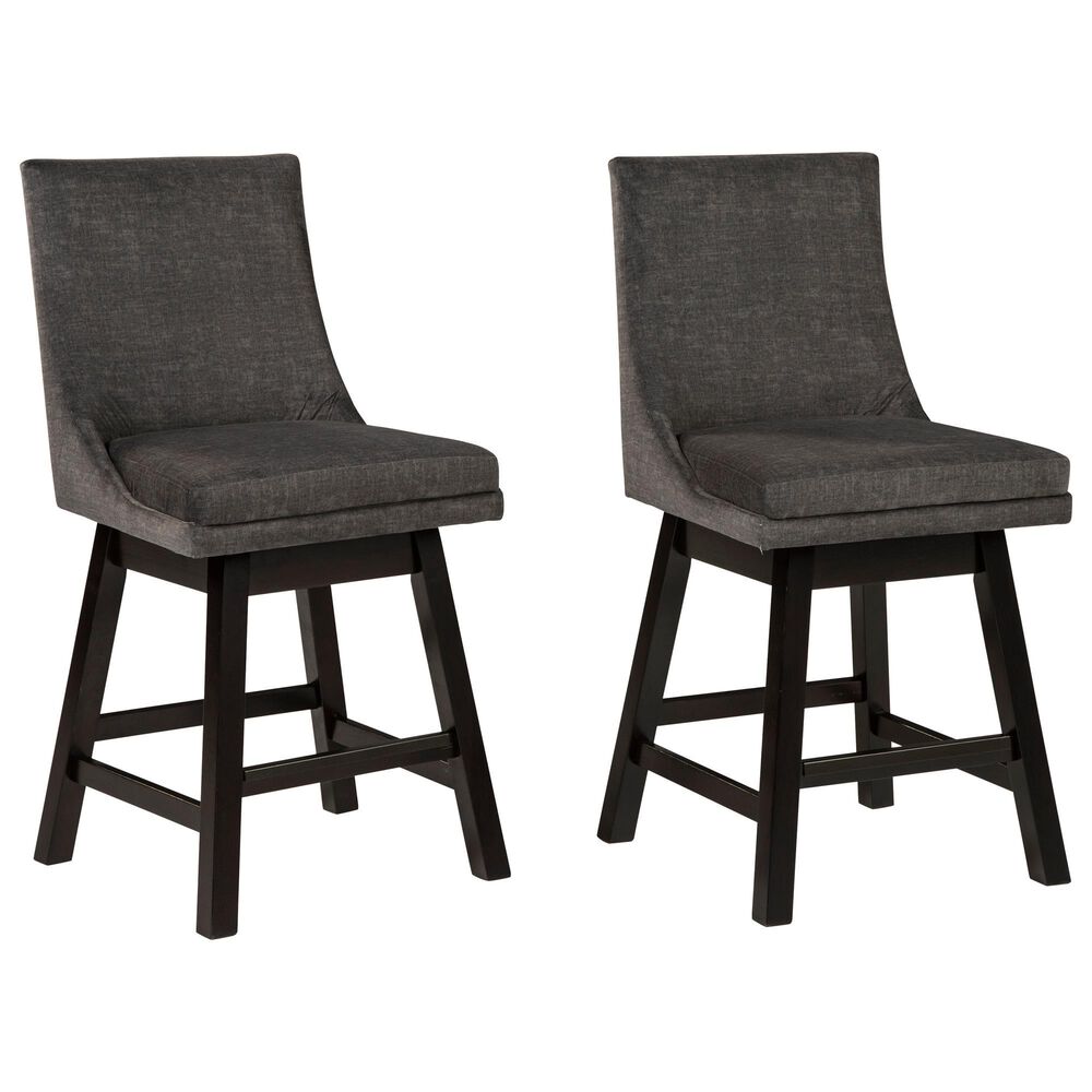 Ashley Tallenger Counter Stool Set of 2 in Dark Gray, , large