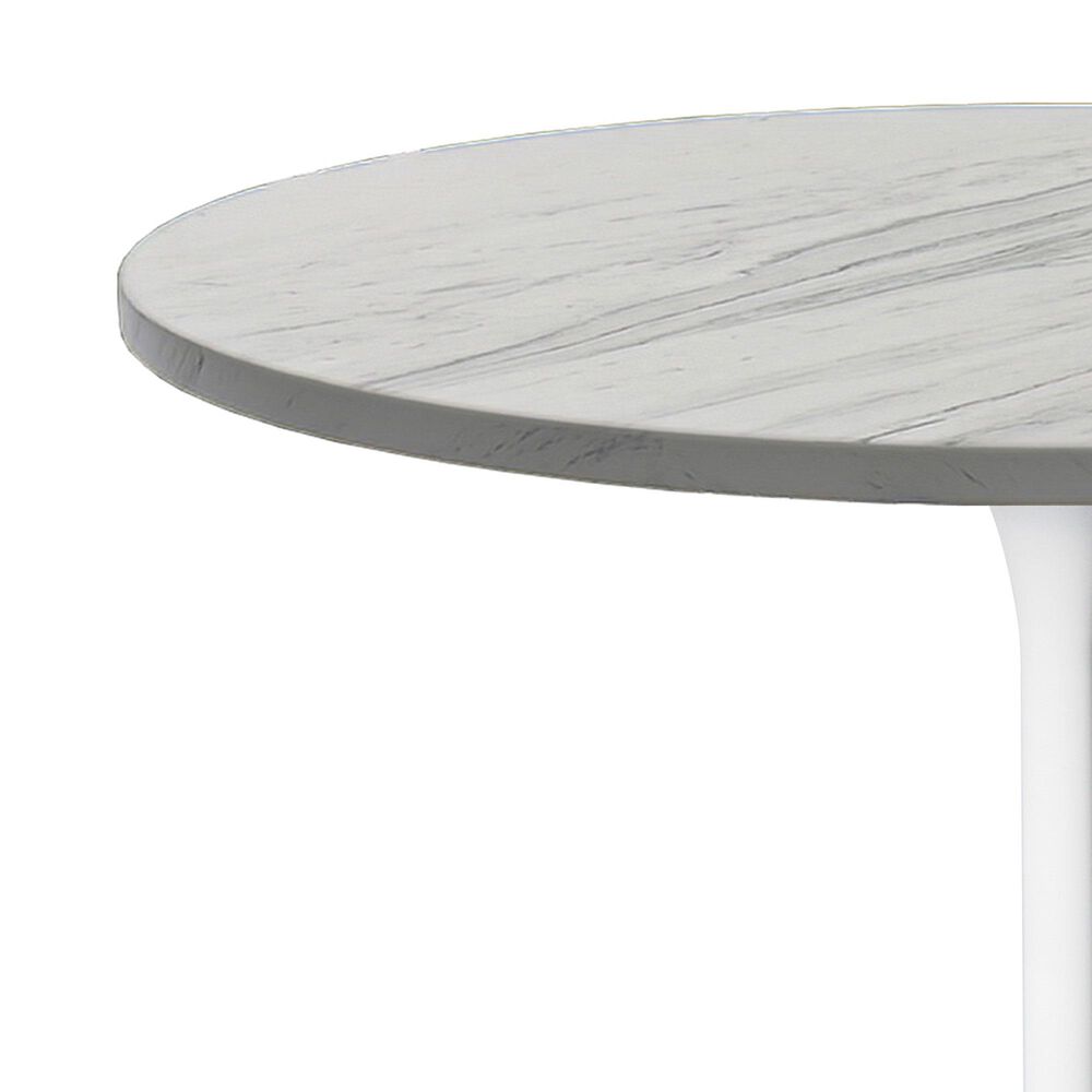 Leisuremod Verve 48&quot; Round Bar Height Dining Table with Resin Top in White - Table Only, , large