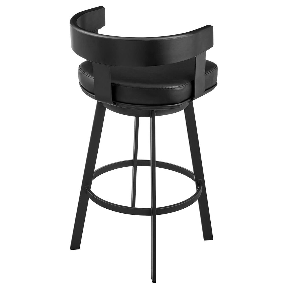 Armen Living Idris Swivel Counter Stool in Black, , large