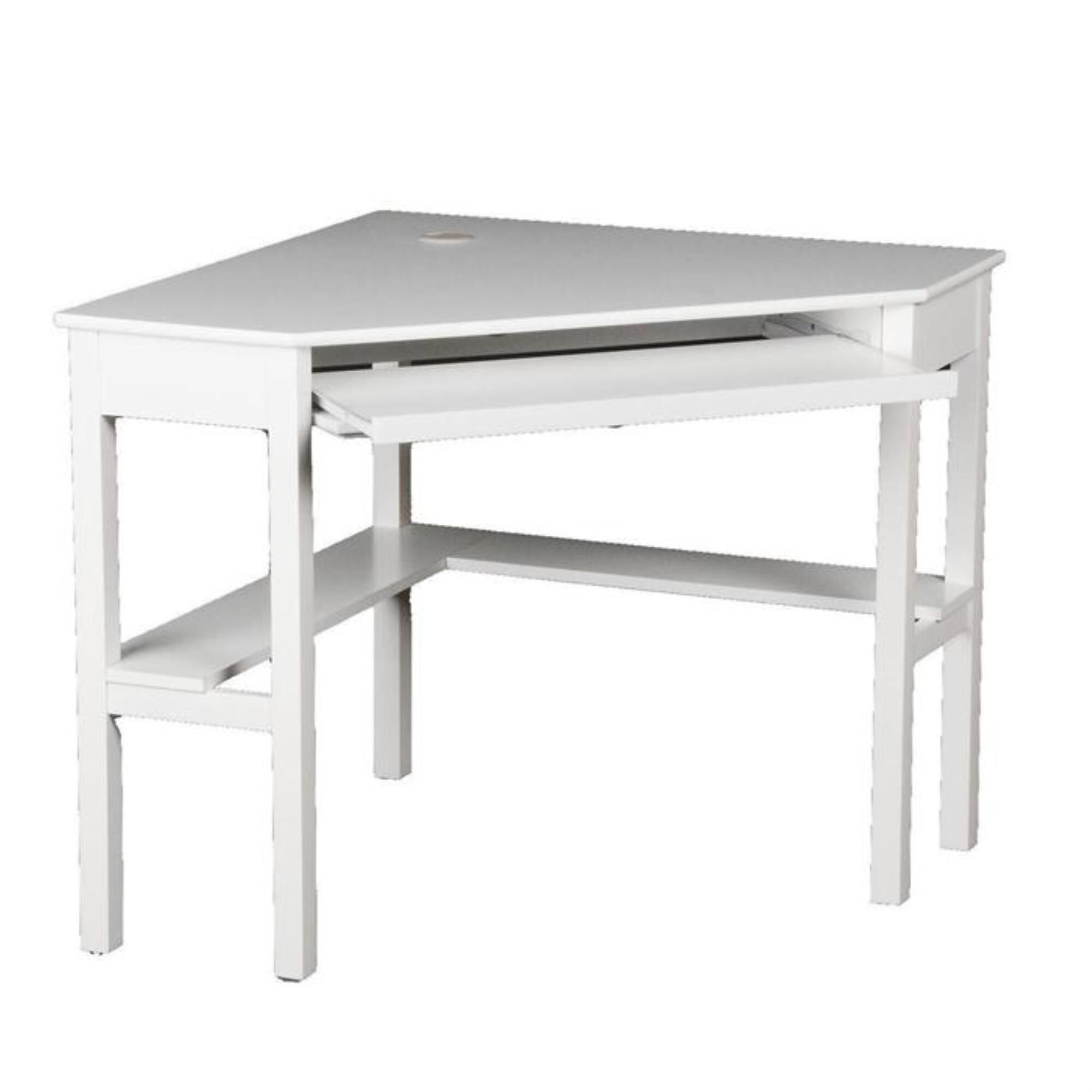 Southern Enterprises Corner Computer Desk in White NFM