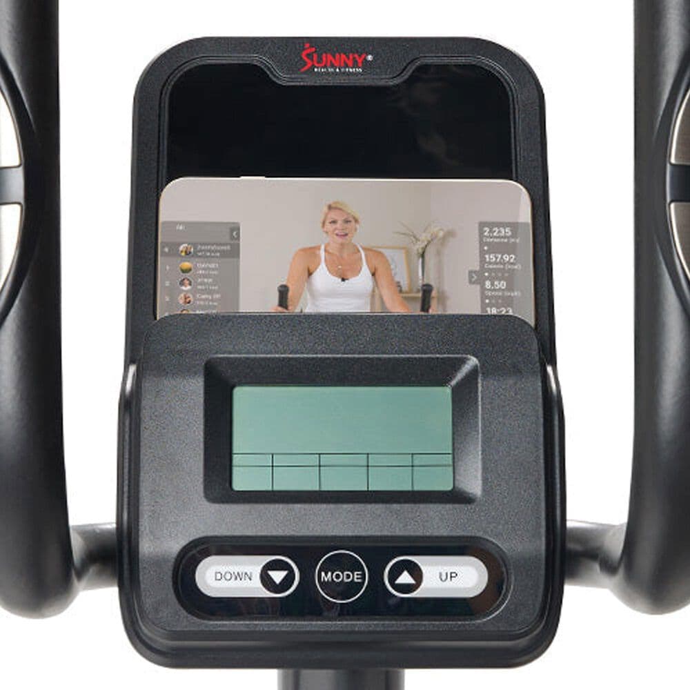 Sunny Health &amp; Fitness Ultra Silent Smart Elliptical Exerciser in Black and Dark Gray, , large