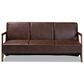 Baxton Studio Christa Stationary Sofa in Dark Brown, , large