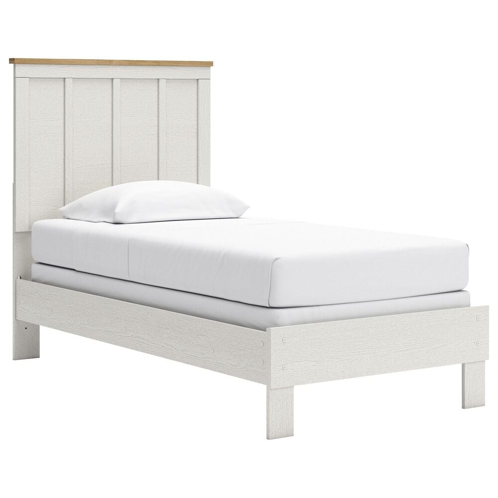 Ashley Linnocreek 3-Piece Twin Bedroom Set in White and Warm Brown, , large