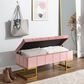 Lumisource Midas Storage Bench in Pink/Gold, , large