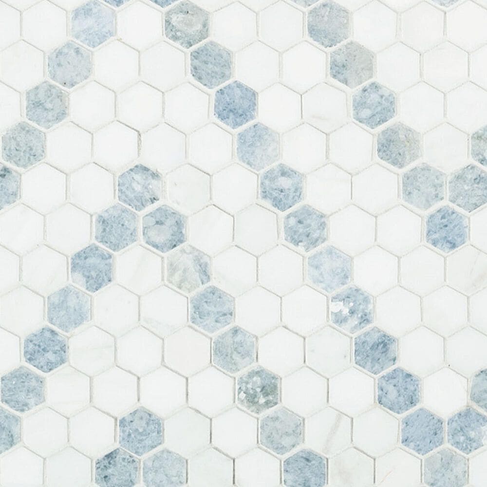 MS International Azula Sazi 1&quot; Hexagon on 11&quot; x 14&quot; Marble Mosaic Sheet, , large