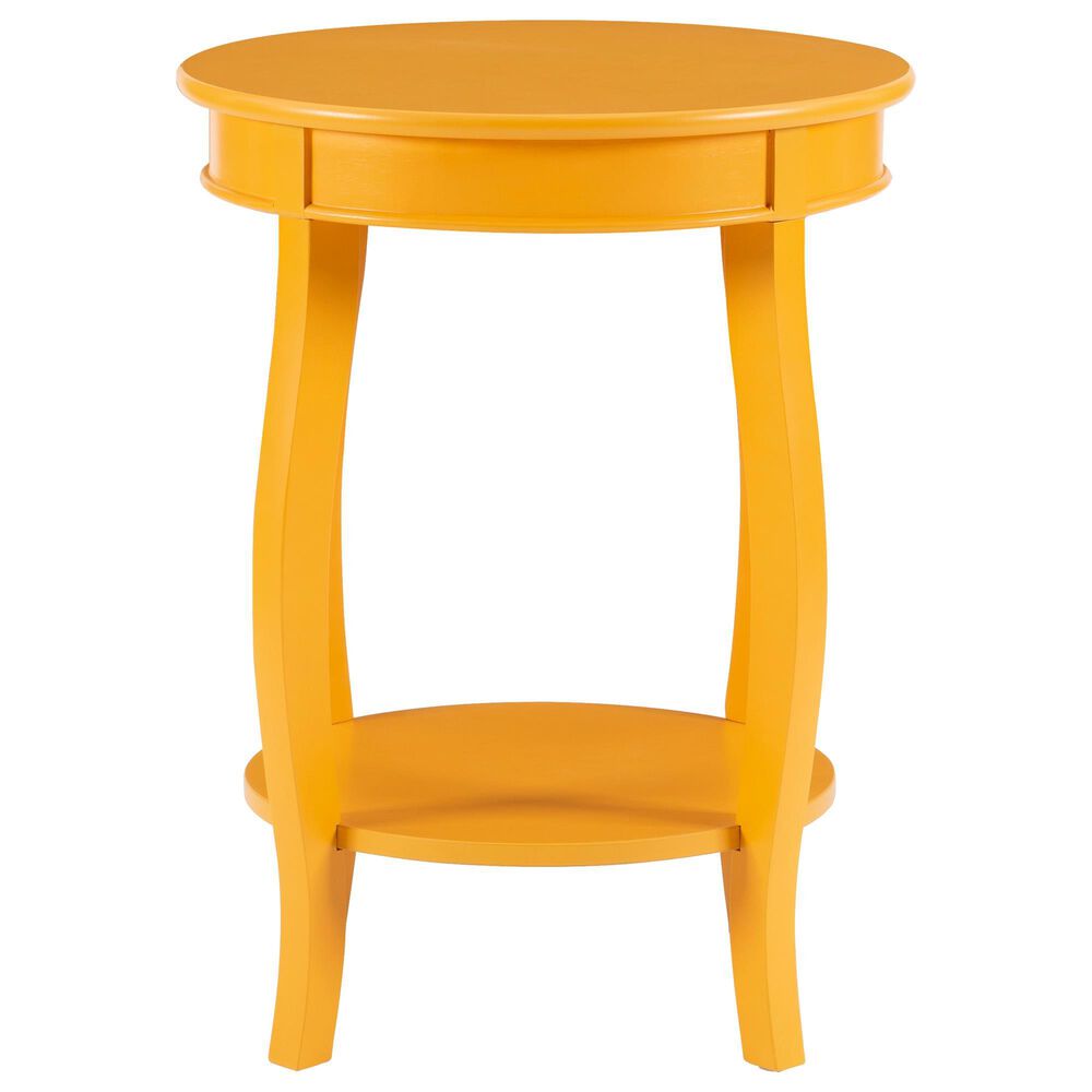 Linon Home Decor Rainbow Round Side Table in Yellow, , large