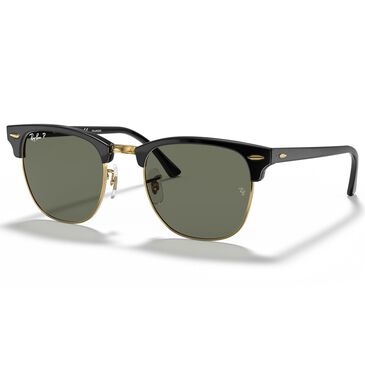 Ray-Ban Clubmaster Classic Sunglasses with Green Lenses in Polished Black, , large