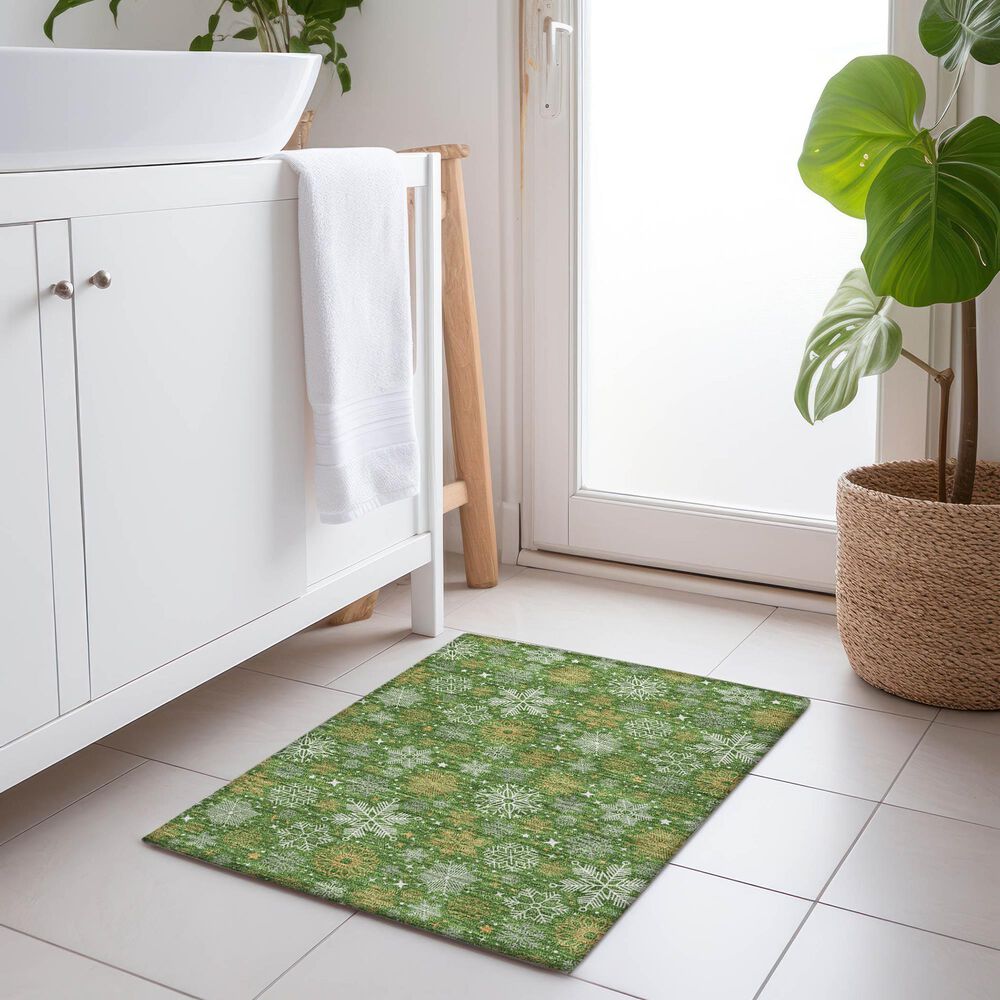 Dalyn Rug Company Wonderland WN31 1&#39;8&quot; x 2&#39;6&quot; Green Indoor/Outdoor Area Rug, , large