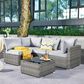 HOMLUX 5-Piece Patio Conversation Set with Grey Wicker in Gray, , large
