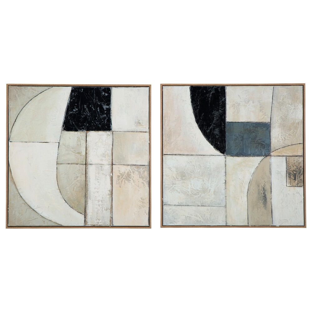 Ashley Bexlen 30" x 30" Wall Art in Tan, Taupe and Black (Set of 2), , large