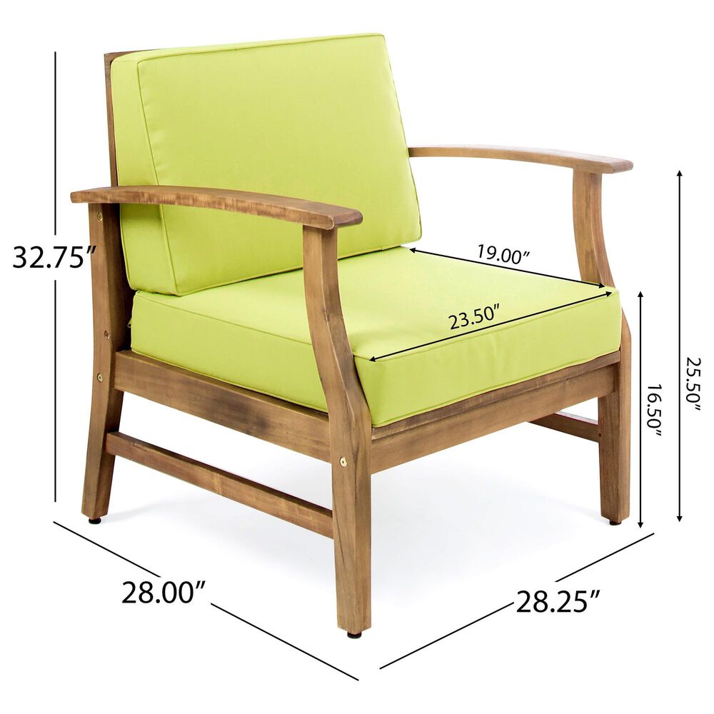 Hearth and Haven Perla Outdoor Club Chair with Cushions in Green (Set of 2), , large