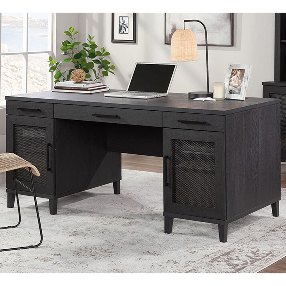 Sauder Tiffin Line Executive Desk in Raven Oak, , large
