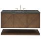 James Martin Vanities Marcello 48" Wall Mounted Single Bathroom Vanity in Chestnut with 3 cm Parisien Bleu Quartz Top and Rectangular Sink, , large