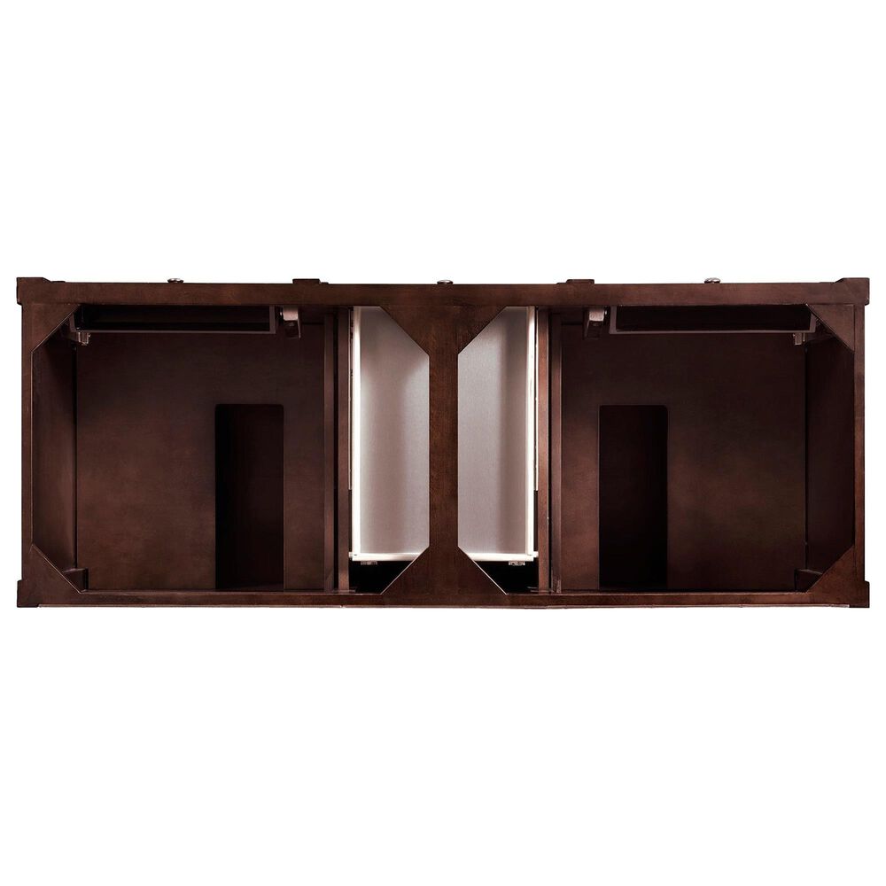 James Martin Vanities Brittany 60" Double Bathroom Vanity in Burnished Mahogany with 3 cm Eternal Jasmine Pearl Silestone Top, Rectangular Sinks and FreePower Wireless Charger, , large