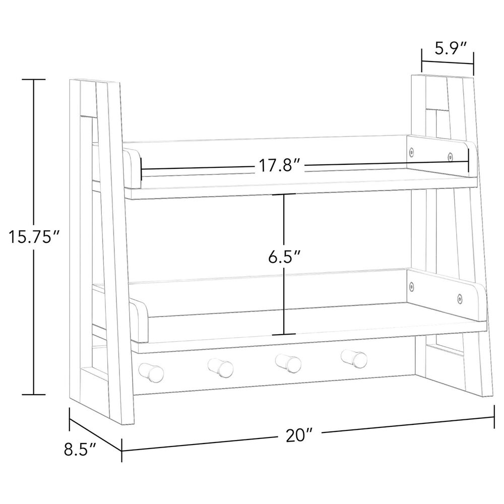RiverRidge Home 2-Tier Ladder Wall Shelf in White, , large