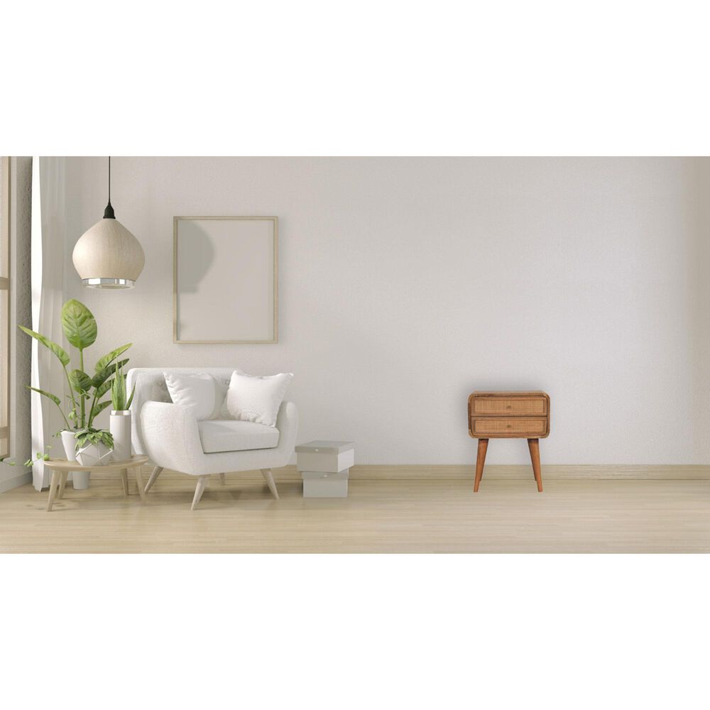Hearth and Haven 2-Drawer Nightstand with Nordic Legs in Oak and Light Brown, , large