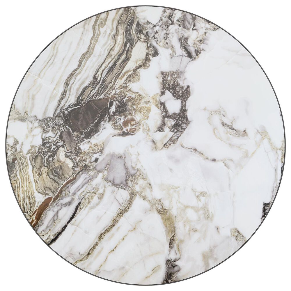 Zuo Modern Batu 35" Round Dining Table in Gray, Black and White - Table Only, , large