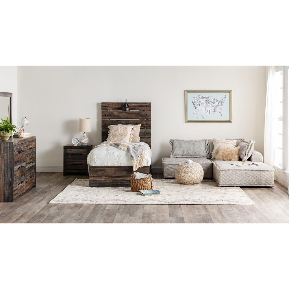 Ashley Drystan Twin Storage Bed in Rustic Brown, , large