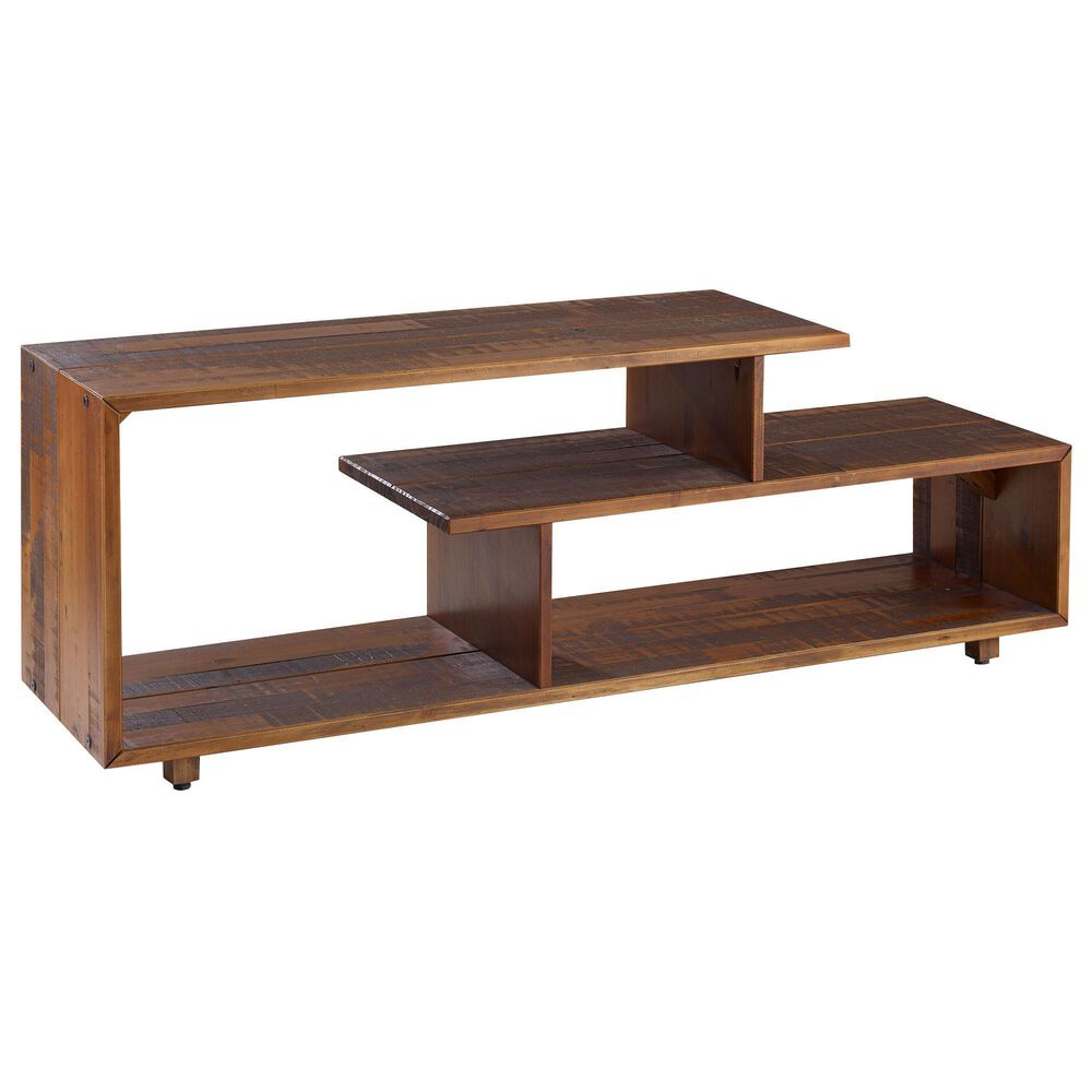 Walker Edison 60&quot; Rustic Solid Wood TV Console in Amber, , large