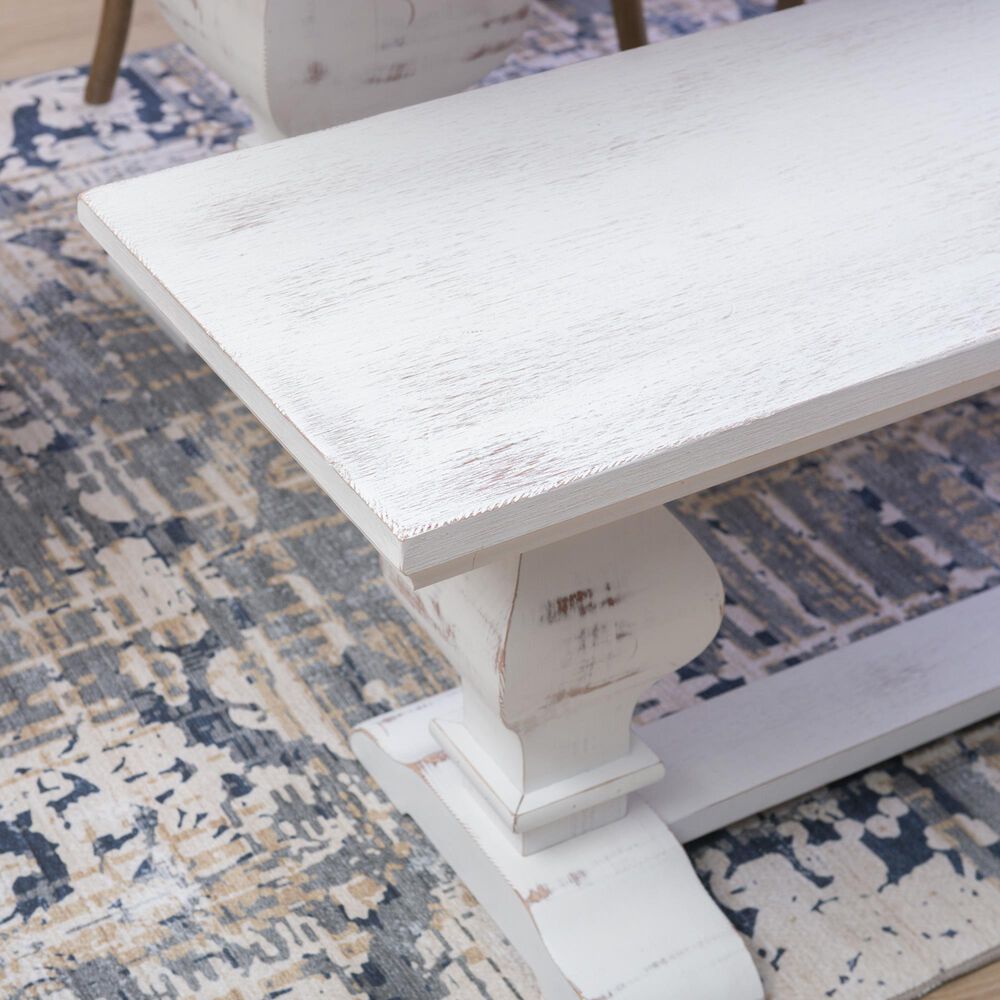 Linon Home Decor Mcleavy Bench in White, , large