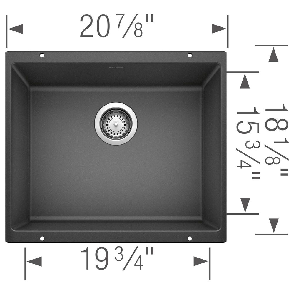 Blanco Precis 21&quot; Single Bowl Kitchen Sink in Anthracite, , large