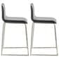 Lumisource Mara Counter Stool with Black Cushion in Stainless Steel (Set of 2), , large
