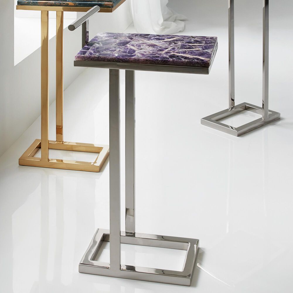 Hooker Furniture Melange Halee Accent Table in Silver with Metal Finish, , large