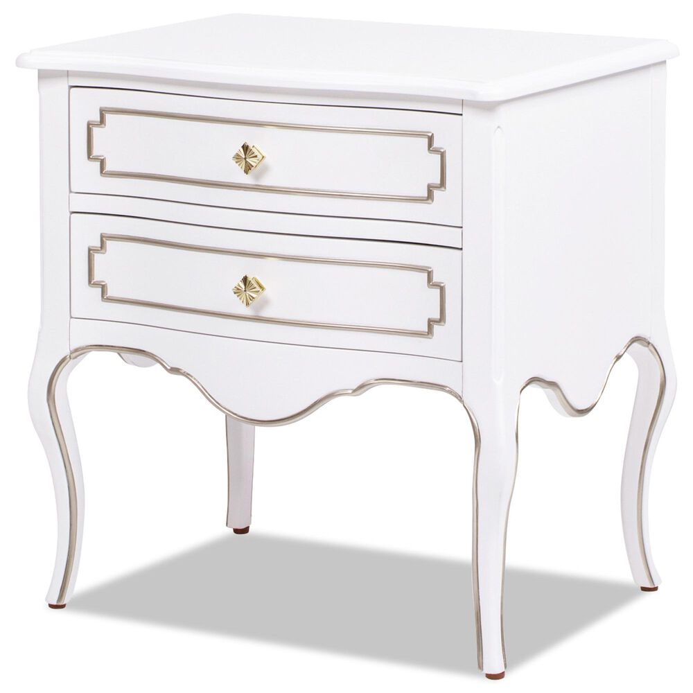 Jennifer Taylor Home Court Side Table in Soft White and Gold, , large