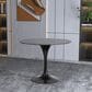 Leisuremod LeisureMod Verve Collection 36 Round Dining Table, Black Base with Sintered Stone Grey Top, , large
