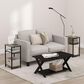 HOMLUX 3-Tier Metal Frame End Table with Storage Shelves in French Oak Grey and Black (Set of 2), , large