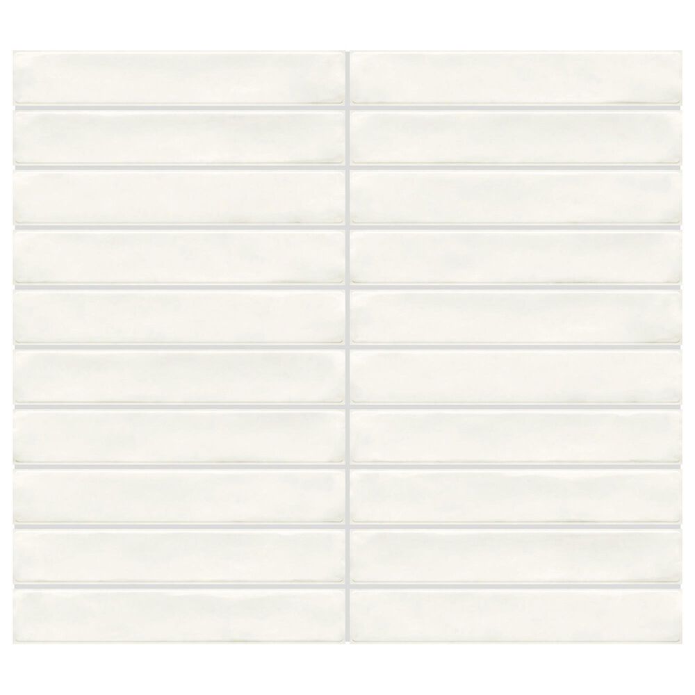 Dal-Tile Artcrafted Coconut 1" x 6" Straight Joint on 11.5" x 9.75" Glazed Ceramic Mosaic Sheet, , large