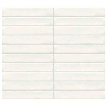 Dal-Tile Artcrafted Coconut 1" x 6" Straight Joint on 11.5" x 9.75" Glazed Ceramic Mosaic Sheet, , large
