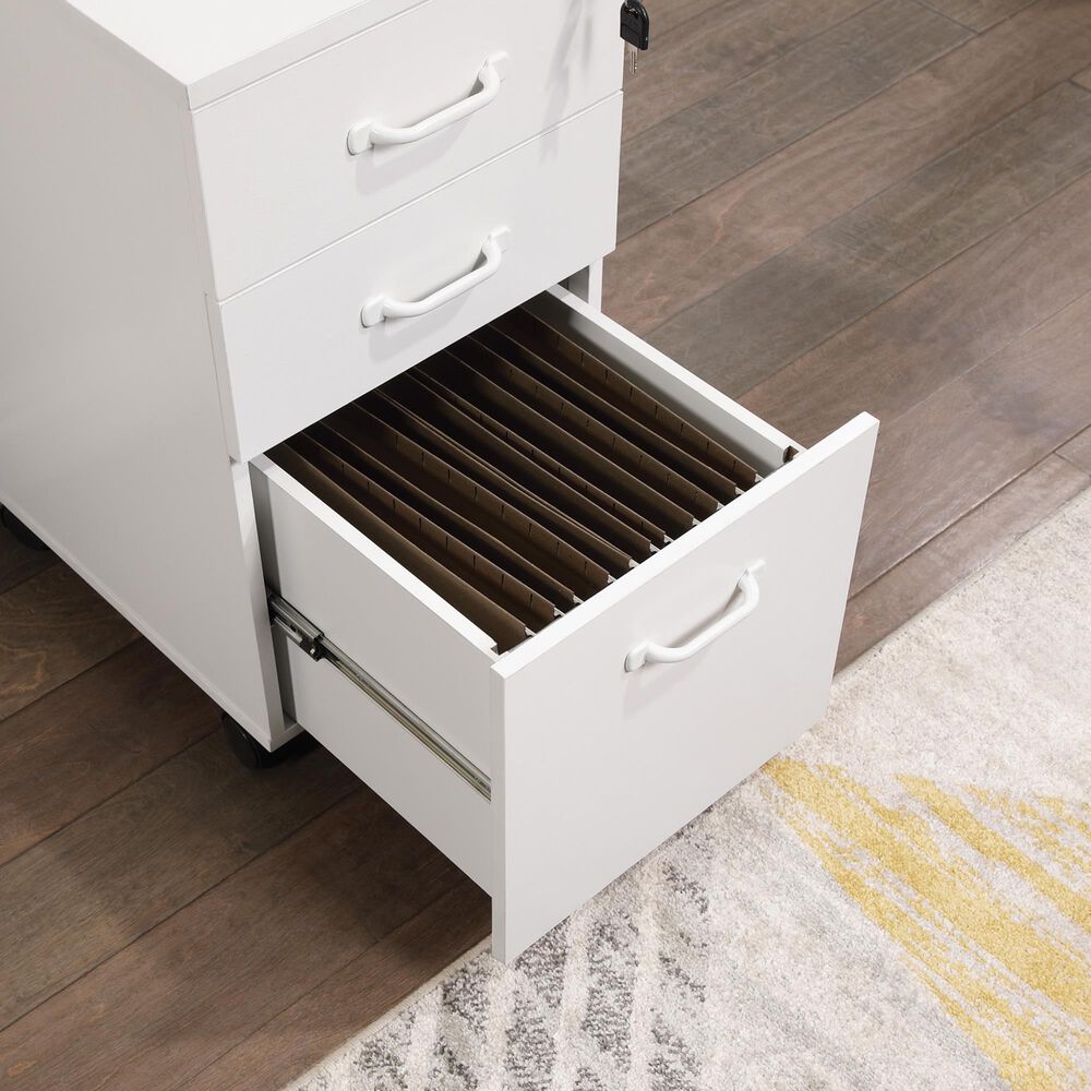 OSP Home Prado 3-Drawer Mobile File Cabinet in White, , large