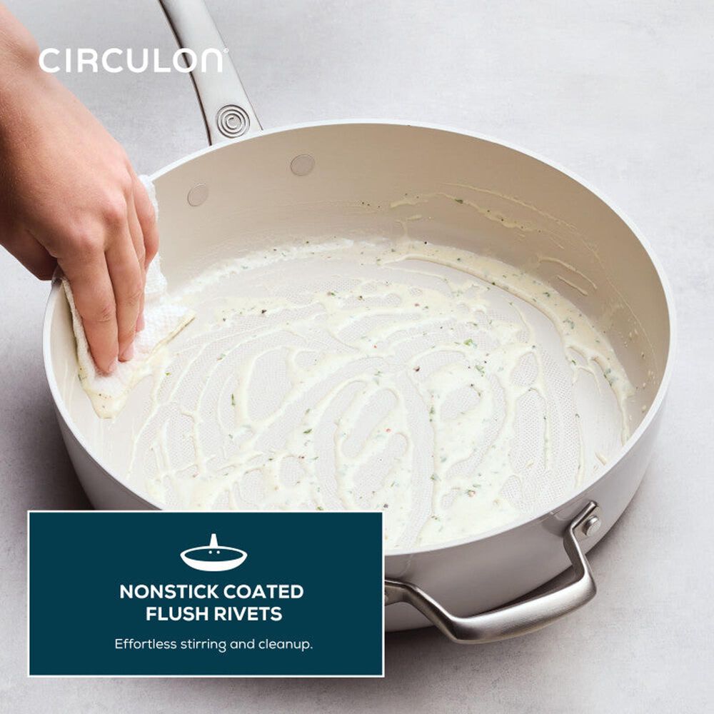 Circulon 5-Quart Ceramic Nonstick Saute Pan with Lid in Pearl White, , large