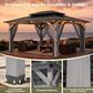 HOMLUX 12" x 16" Patio Hardtop Gazebo with Wood Posts in Light Gray, , large