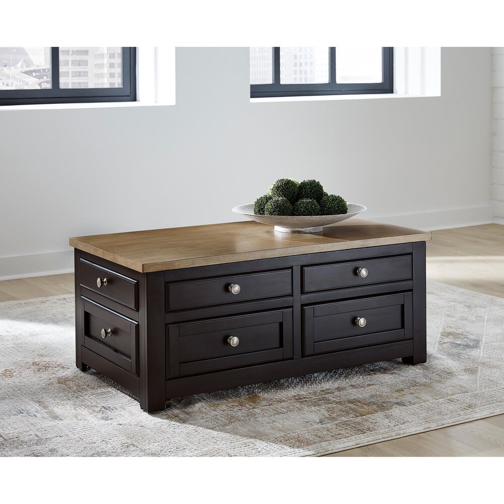 Ashley Drazmine Lift-Top Coffee Table in Brown and Dark Chocolate, , large