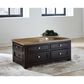 Ashley Drazmine Lift-Top Coffee Table in Brown and Dark Chocolate, , large