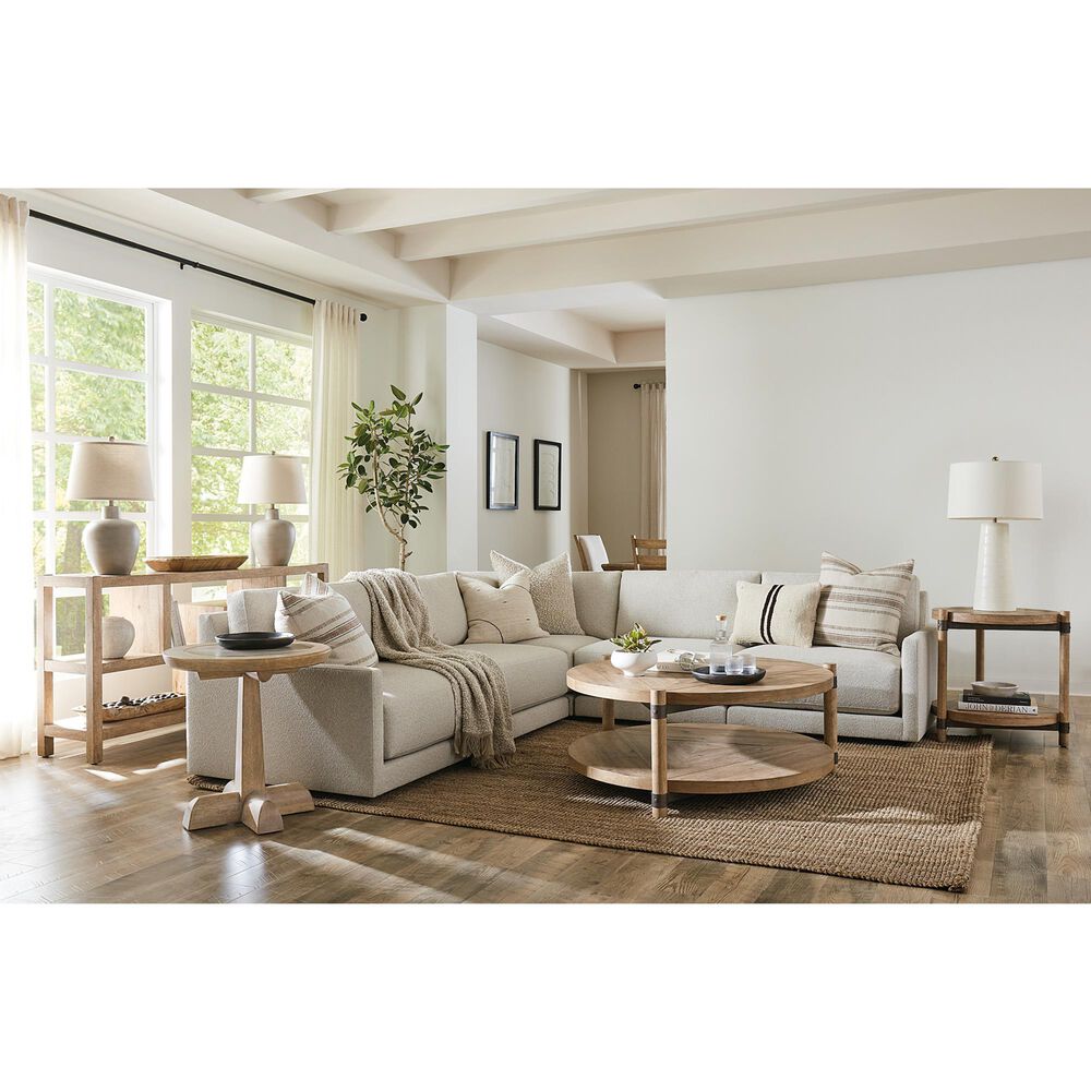 Hooker Furniture Vineyard Row Round End Table in Sonoma, Gray, Beige, Cream and Brown, , large