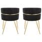Lumisource Cinch Side Chair with Black Velvet Cushion in Gold (Set of 2), , large