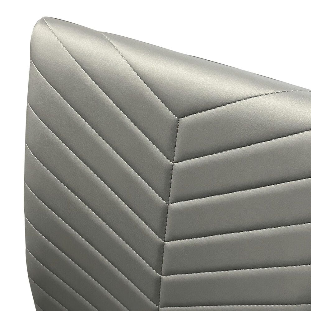 Sunset Furniture Murano Dining Side Chair in Chrome Finish and Charcoal Faux Leather, , large
