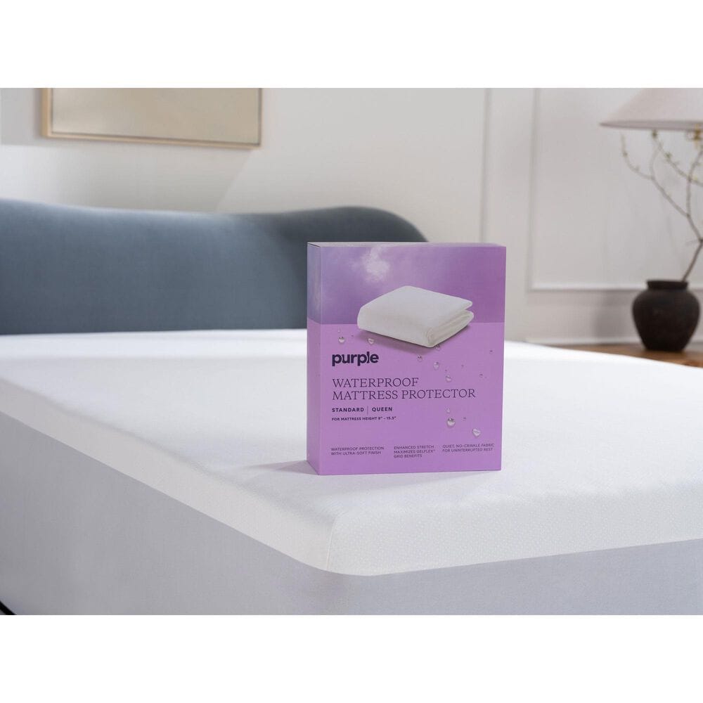 Purple Queen Waterproof Mattress Protector in White, , large