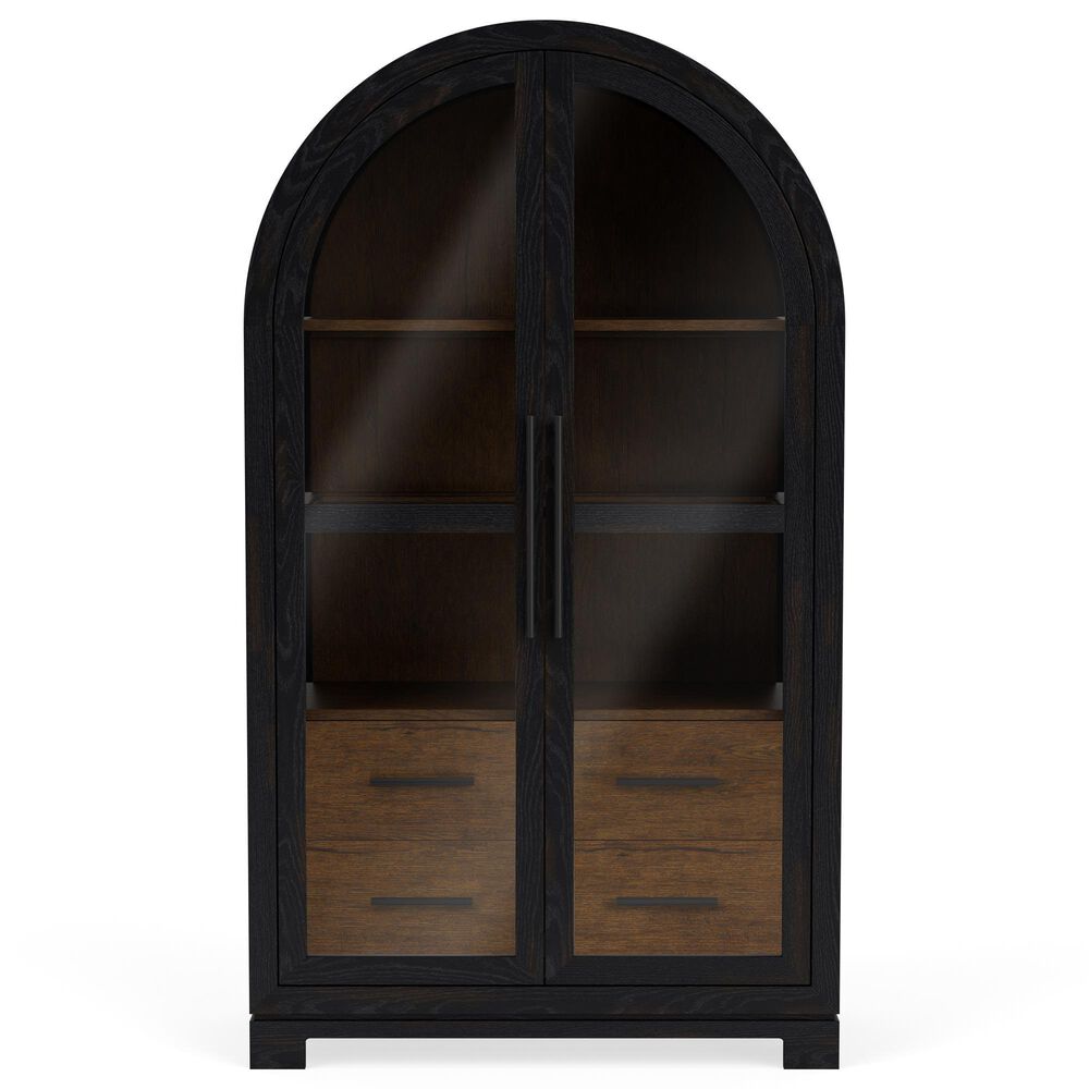 Riverside Furniture Calhoun 2-Door Display Cabinet in Black, , large
